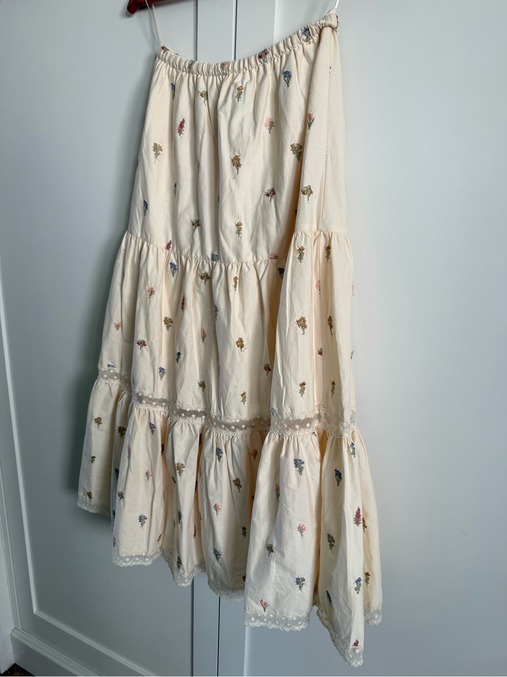 Böhme Sicilie Embroidered Floral Tiered Maxi Skirt New - Picture 4 of 9